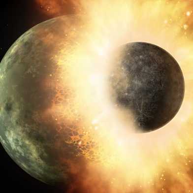 The Moon was formed when the Earth collided with a smaller planet from the neighborhood about 4.5 billion years ago. (Graphic: NASA)