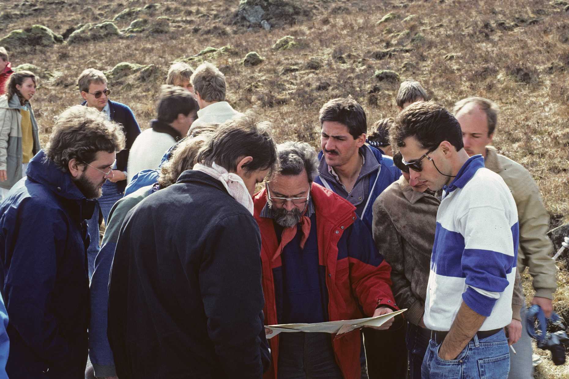 Bild mit John Ramsay an einer Exkursion und Kartierungskurs in Schottland, 1986